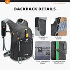 SKYSPER Small Hiking Backpack - 15L Travel Daypack Lightweight Bag Water - Image 5