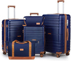 Luggage Sets with spinner wheels, PC+ABS Hard Shell Travel Luggage, Lightweight by Unknown