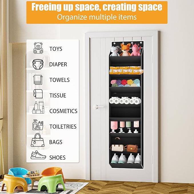 Over The Door Shoe Organizer Storage Fit 16-24 Pairs Hanging Shoe Rack Organiser - Image 6