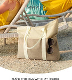 Large Beach Tote Bag with Zipper-Travel Tote Bag - Image 3