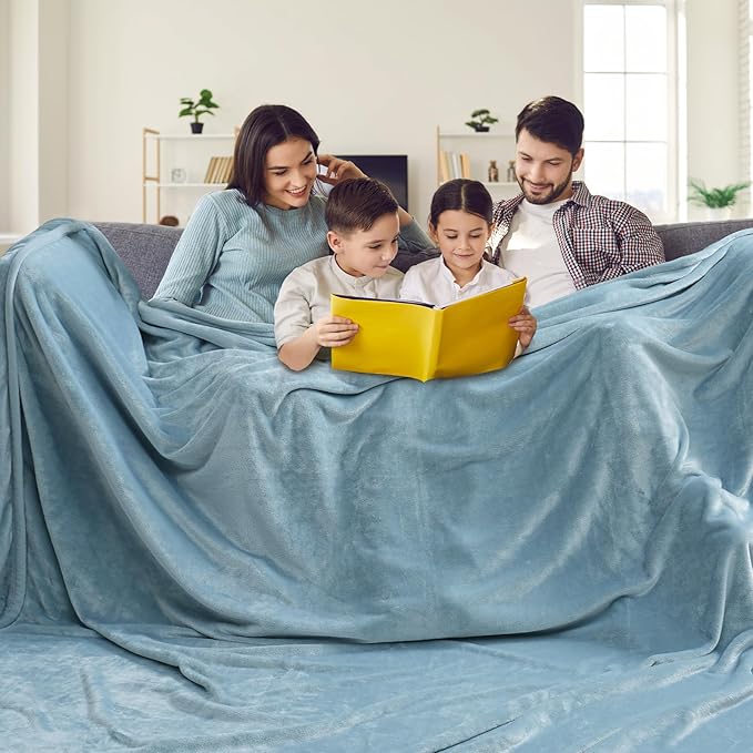 PHF Oversized King Fleece Blanket 120"x120", No Shed No Pilling Big Soft Blanket - Image 2