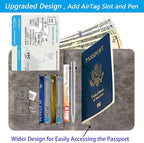 Airtag Passport Holder Cover Wallet Travel Essentials RFID Blocking Leather - Image 3