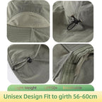 Home Prefer Outdoor UPF50+ Sun Hat Wide Brim Mesh Fishing Hat - Image 3