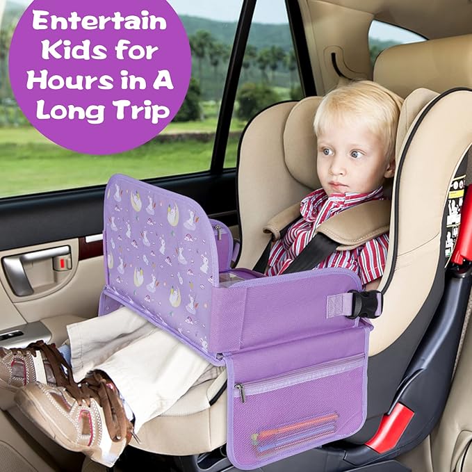 MENZOKE Car Seat Tray for Kids Travel, Kids Travel Tray - Image 2