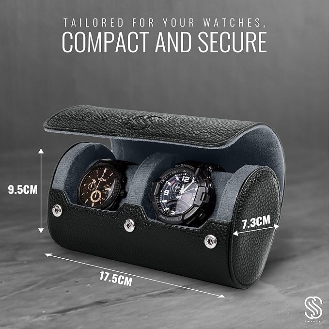 2 Watch Travel Case for Men – Sleek Faux Leather Organizer for Smart & Luxury - Image 6
