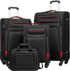 Coolife Luggage 4 Piece Set Suitcase TSA Lock Spinner Softshell lightweight by COOLIFE