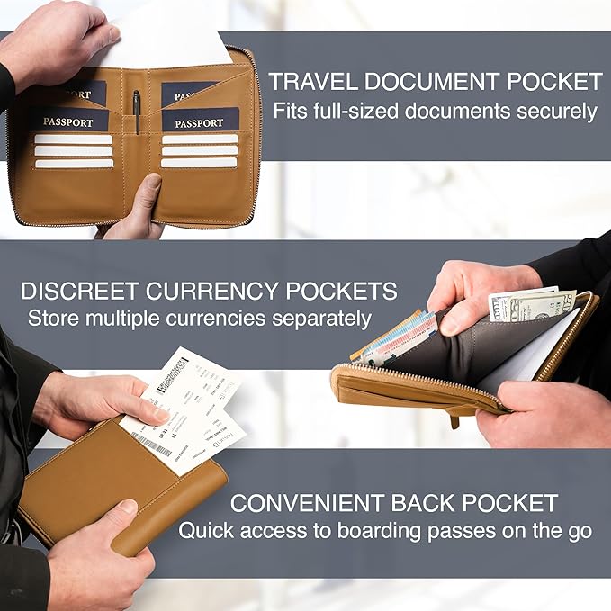 Full Grain Leather Family Passport Holder - Image 4