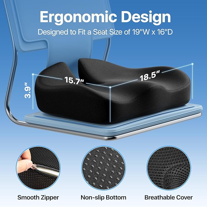 Seat Cushion, Extra Large Memory Foam Cushion - Image 3