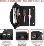BAREFOOT CARIBOU Hair Tools Travel Bag and Heat Resistant Mat for Flat Irons, Straighteners, Curling Iron, and Haircare Accessories, 2-in-1 design, with Interior Pockets, Portable Organizer