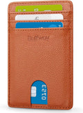 Buffway Mens Slim Wallet, Minimalist Thin Front Pocket Leather Credit Card by Buffway