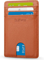 Buffway Mens Slim Wallet, Minimalist Thin Front Pocket Leather Credit Card by Buffway