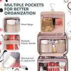 Hanging Toiletry Bag for Women Travel, 2 Sizes Large & Small Waterproof - Image 4
