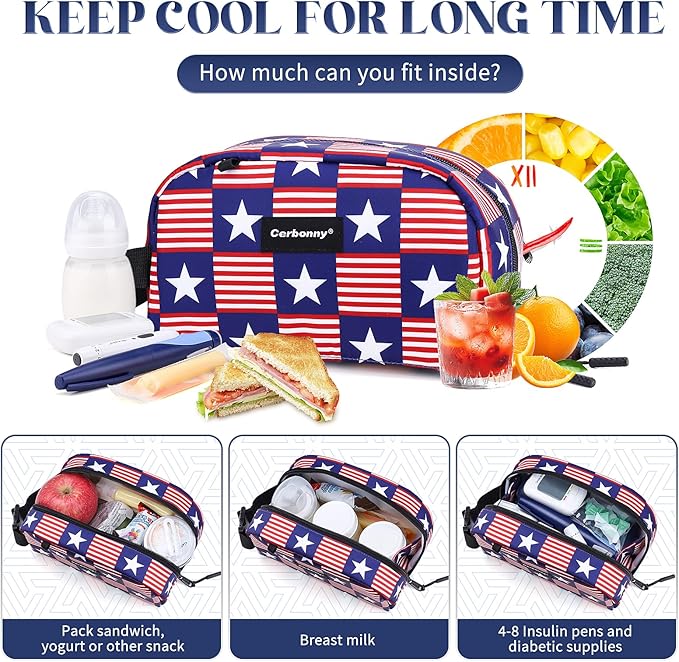 Cerbonny Small Cooler Bag Freezable Lunch Bag - Image 4