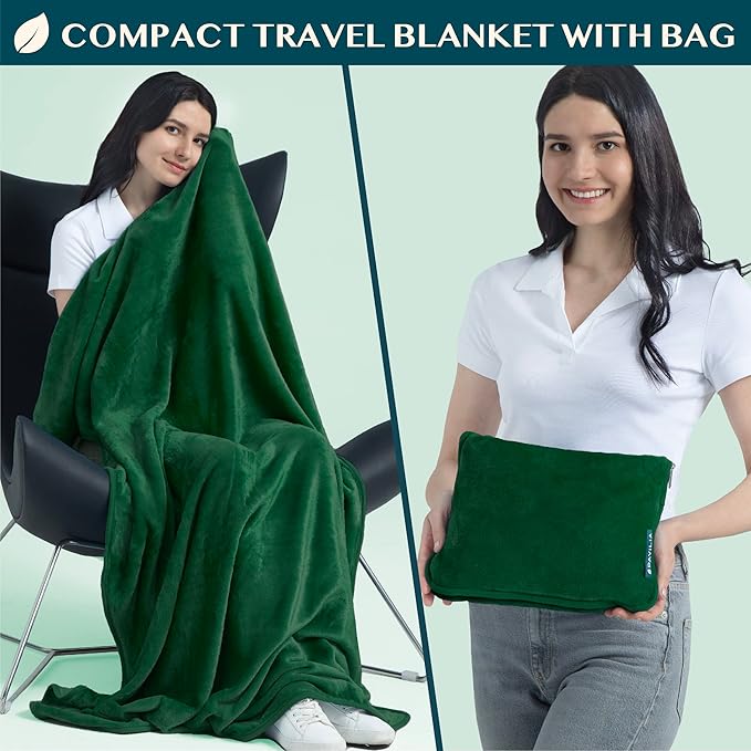PAVILIA Travel Blanket Pillow, Soft Airplane Blanket 2-in-1 Combo Set, Plane - Image 2