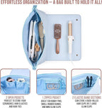 BAREFOOT CARIBOU Hair Tools Travel Bag and Heat Resistant Mat for Flat Irons, Straighteners, Curling Iron, and Haircare Accessories, 2-in-1 design, with Interior Pockets, Portable Organizer