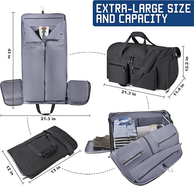 Convertible Duffle Bags for Travel Carry On Suit Duffle Bags - Image 6