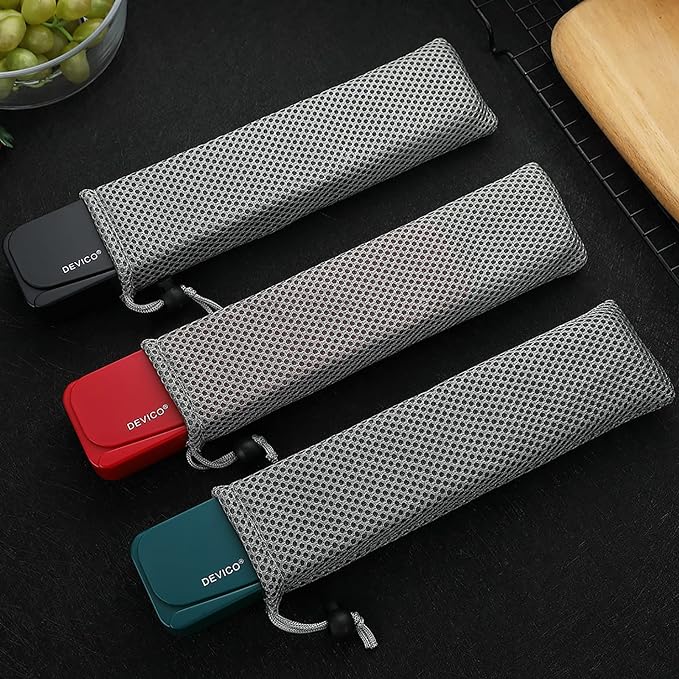 DEVICO Travel Utensils, 18/8 Stainless Steel 4pcs Cutlery Set Portable Camp - Image 7