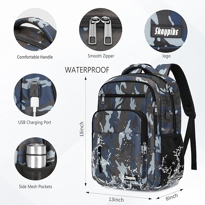 Backpack for Men Women, School Backpack for Boys Girls Teens, 15.6 Inch Laptop - Image 2