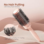 AIMIKE Round Brush for Blow Out, Rose Luxe Medium Round Hair Brush w/Nano Thermal Ceramic Tech, for Blow Drying & Styling Volumizing Shoulder Length Hair, with 4 Clips (Barrel 1.7", Bristle 2.5")