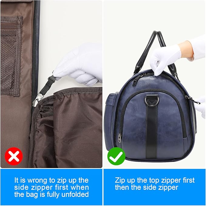 Leather Garment Bag for Travel, Modoker Carry On Suit Carrier Travel Bag - Image 7