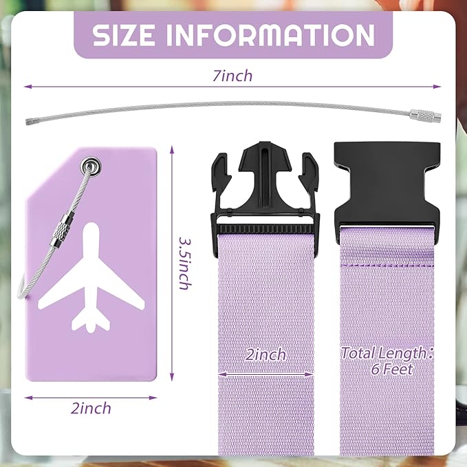 Weewooday 8 Pcs Luggage Straps Suitcase Tags Set - Image 2