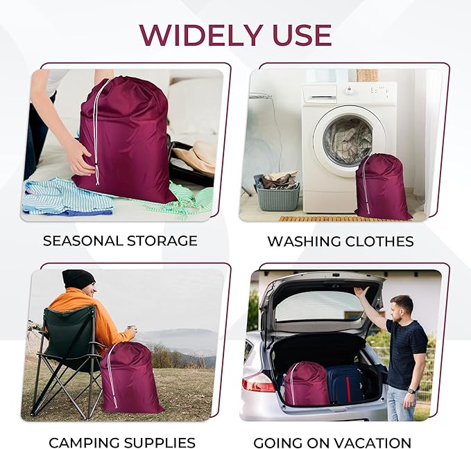 Laundry Bag with Locking Closure Drawstring – Extra Large Heavy Duty 100% Nylon - Image 4