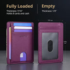 Buffway Slim Minimalist Front Pocket RFID Blocking Leather Wallets - Image 5