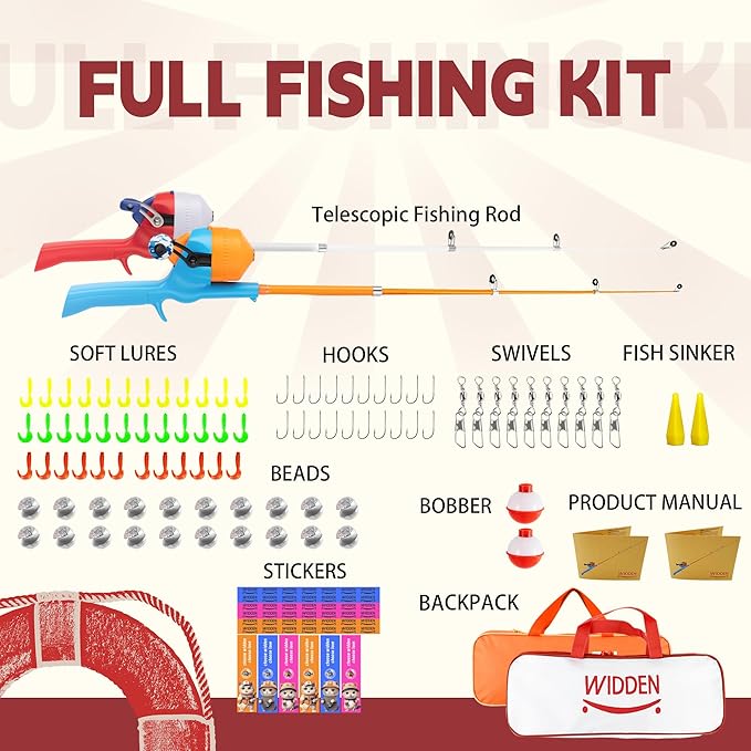 Kids Fishing Pole, Telescopic Fishing Rod, Toddler Collapsible Fishing Rod and - Image 8