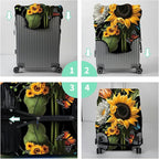 Suitcase Protector Plus 1 Luggage Tag, Sunflower Orchids Travel Suitcase Cover - Image 7