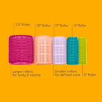 Conair Heatless Hair Curlers, Self-Grip Hair Rollers for Women Provide Lift & Volume, Assorted Sizes & Colors, 31 Count with Reusable Zippered Bag