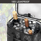 opux 6 Bottle Carrier Tote | Insulated Padded Wine Cooler Bag - Image 5