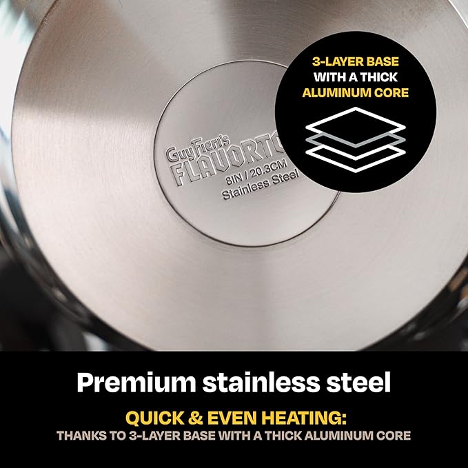 Guy Fieri's Flavortown 3.2-Quart Stainless Steel Sauce Pan - Image 4