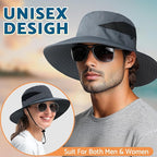 PFFY Sun Bucket Hats for Men Women 3” Wide Brim UPF 50+ Fishing & Beach Hat - Image 2