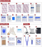 242Pcs Compact First Aid Kit, Waterproof Hard Shell Eva Medical Kits, - Image 4