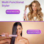 Asani 360° Airflow Styler - 2-in-1 Professional Curling Wand & Hair Straightener - Flat Iron Curler with Cooling Fan, Air Vents - Crimper Styling Tool for Volume & Curls - for All Hair (Pearl White)