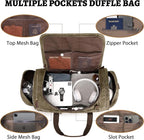 50L Duffle Bag for Men, Nomad Waxed Canvas Travel Duffel Bag Vintage Genuine - Image 4