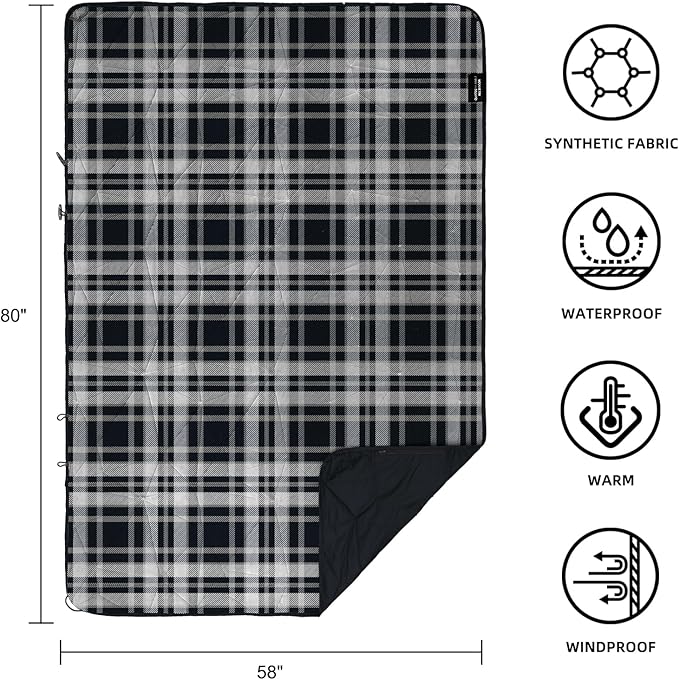 Outdoor Waterproof Blanket, Foldable Fleece Stadium Blanket - Image 3