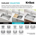 Fairlane 25 in Undermount Workstation Single Bowl 18 (25 Inch / Single Bowl Workstation — Undermount)