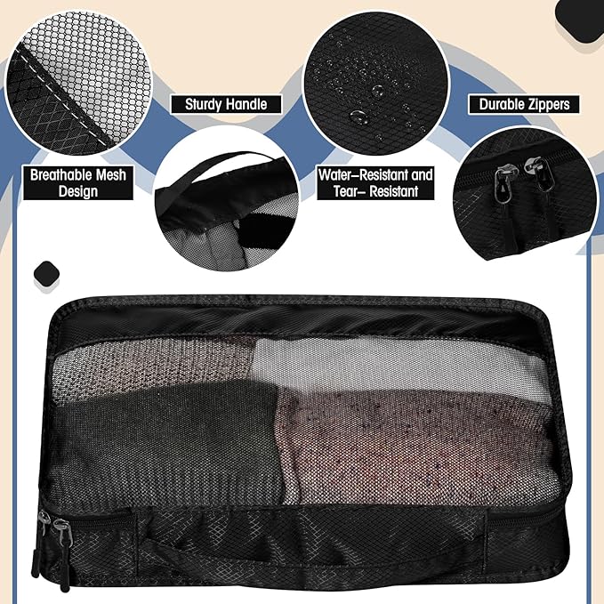 5 Pcs Packing Cubes for Suitcase Large Travel Cubes Carry on Luggage Organizer - Image 4