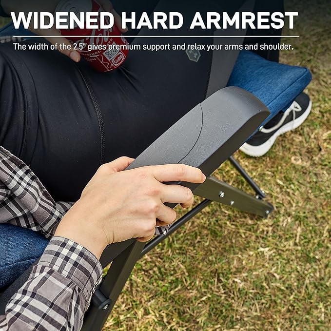 EVER ADVANCED Folding Padded Camping Chair 4 Positon Adjustable Recliner - Image 7