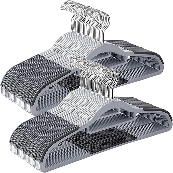 50 Pack Plastic Clothes Hangers Non Slip by BGRQRIQ