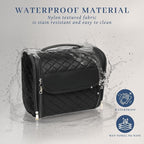 Inmorven Makeup Bag for Women with Hanging Hook - Portable Cosmetic Case, Large Portable Capacity Travel Hanging Toiletry Bag Organizer Case for Toiletries and Cosmetics, Black
