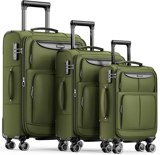 SHOWKOO Luggage Sets 3 Piece Softside Expandable Lightweight Durable Suitcase by SHOWKOO