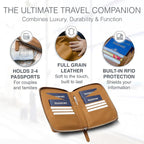 Full Grain Leather Family Passport Holder - Image 2
