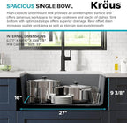 KRAUS Kitchen Sink Bellucci 29” Undermount Workstation Granite, Metallic Gray - Image 8