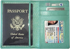 Personalized Monogrammed Turquoise Leather RFID Passport Wallet - Image 5