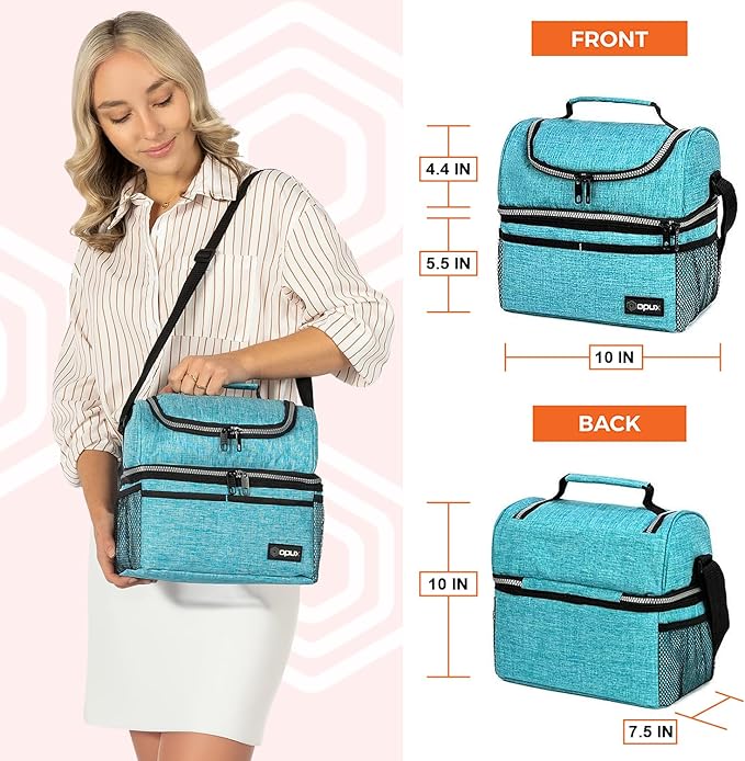 OPUX Lunch Box For Men Women, Insulated Large Lunch Bag Adult Work, Double - Image 3