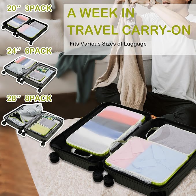 Cipway Mesh Compression Packing Cubes, Ultralight See Through Luggage Organizer - Image 7