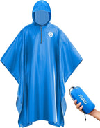 Foxelli Rain Poncho for Adults – Extra Long Reusable Waterproof Raincoat by FOXELLI