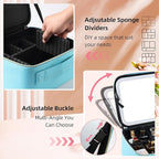 Travel Makeup Bag with LED Mirror – Waterproof Cosmetic Train Case with - Image 5